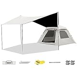 Pop-Up Camping Zeltüberdachung 2 in 1All-in-One Zelte Automatisch Schnell Öffnendes Tragbares Zelt für Den Außenbereich Faltbares Leichtes Zelt,Black,210 * 210 * 145cm
