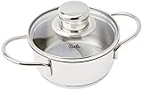 Fissler Häppchen / Mini-Kochtopf (Ø 12cm, 0,5 L) Edelstahl-Topf, Snacktopf, mit Glas-Deckel, Induktions-geeignet