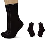 Nur Die 9er Pack Passt Perfekt Socken atmungsaktive Baumwolle einfarbig Komfortbund ohne drückende Naht Damen, schwarz, 35/38