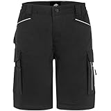 BWOLF Daytona Arbeitsshorts Stretch, Arbeitshosen Männer Kurze, Arbeitshose Herren mit vielen Taschen (DE/NL/SE/PL, Alphanumerisch, XL, Regular, Regular, Schwarz)
