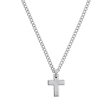 s.Oliver Kette mit Anhänger Edelstahl Herren Halsschmuck, 50 cm, Silber, Kreuz, Kommt in Schmuck Geschenk Box,