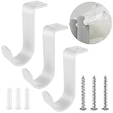 3 Stück Gardinenstange Halterung Gardinenstangen Halter Curtain Rod Holder Metall Vorhangstange Halter mit Schrauben vorhangstangenhalter für Wohnzimmer Schlafzimmer Vorhangstangen Wände-Weiß