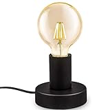 Chao Zan Tischleuchte schwarz,E27 Fassung,Standleuchte mit Stecker und Schalter, bis max.60W, Dekoleuchte für Edison retro industrial,für Wohnzimmer,Schlafzimmer und Büro,Studio,Café, Bar.Lampe