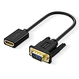 SHULIANCABLE HDMI auf VGA Adapter, HDMI Buchse auf VGA Stecker 1080p kompatibel mit TV Stick, PC, Monitor, Projektor, Raspberry Pi, Roku, Xbox (15CM)