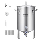 VEVOR Bierbrauanlage Bierbraugerät Kessel aus Edelstahl 60 L Bierfermenter, Braueimer-Fermenter zum Brauen, Heimbrauzubehör mit Sockel, Kessel-Suppentopf inkl. Deckel, Griff, Ventil, Zapfhahn