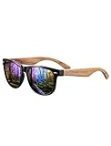 Amexi Holz Sonnenbrillen Polarisierte Sonnenbrille,Herren Damen Polarisierte holz brille,Polarisierende Brillengläser mit UV400-Schutz,grün (grün)