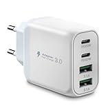 40W USB C Ladegerät, Gcstnn Schnellladegerät 4 Port PD3.0 QC3.0 USB C Ladestecker für iPhone 15 Plus 14 Pro Max 13 Pro 12 Mini 11 SE XS XR 8, Samsung, Xiaomi Handy Ladegerät.