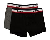 Levi's Boxershorts für Jungen 2er-Pack Kleidungsstücke Stretch-Baumwolle Stretch sichtbar Artikel 9L0130, 023 Black - Grey, 8 Jahre