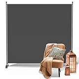 Ikodm Paravent Outdoor,Raumteiler auf Rollen 1-teilig 187×181 cm, Wetterfester Paravent für Outdoor & Büro - Anthrazit