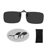 GCNWW Sonnenbrille zum Anklippen über verschreibungspflichtigen Brillen – UV400 polarisiert, blendfreie Fahrbrille, leicht, verstellbar, Klapp-Sonnenbrille für Damen und Herren, Schwarz
