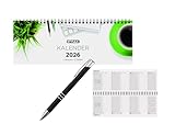 Schreibtisch Kalender 32 Blatt/Schreibtischquerkalender 2026 + Kugelschreiber