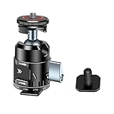 KEXIAO 360 Grad drehbarer Aluminium-Stativkopf, 6,35 mm Schraube für DSLR-Kameras und Lichtstative