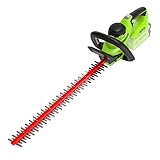 Greenworks G40HT61 Akku Heckenschere, 61 cm Doppelklingen, schneidet bis zu 27 mm dicke Äste und Stämme, 3000 Schnitte pro Minute OHNE 40 V Akku & Ladegerät, 3 Jahre Garantie