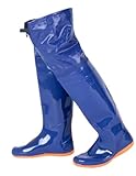 Pangolin Wasserdichte Unisex Anglerstiefel Oberschenkelhoch, Rain Boots PVC-Wathosen mit Rutschfester Sohle für Angeln, Arbeit und Outdoor Blau 46