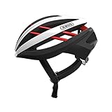 ABUS Rennradhelm Aventor - Fahrradhelm für professionellen Radsport - gute Ventilationseigenschaften - für Damen und Herren - Weiß/Rot, Größe L