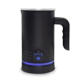 Milchaufschäumer 4 in 1, 600ml Großes Milchaufschäumer Elektrischer, Automatische Abschaltung Kaffee Aufschäumer für Heißen und Kalten Milchschaum, Heiße Schokolade, Latte, Cappuccin (Schwarz)