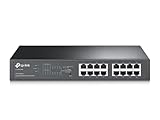 TP-Link TL-SG1016PE 16-Port Gigabit Easy Smart Switch mit 8-Port PoE+, bis zu 30 W pro Port und 150 W insgesamt, geschirmte RJ-45-Ports, 802.3af/at, Plug and Play, mit Lüfter