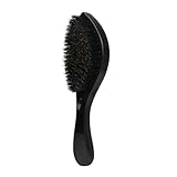 Bart-Styling-Tools Langer Griff Bürste Herren mit ergonomischem Nylon Wildschweinborsten Gebogene Welle Glätteisen für die Fellpflege Tragbarer Schnurrbart Professionell Schwarz