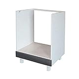 BERLIOZ CREATIONS CF6BG Unterschrank für Küche mit Backofen, in grauem Hochglanz, 60 x 52 x 83 cm, 100 Prozent französische Herstellung