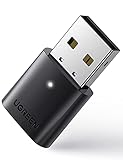 UGREEN Bluetooth Adapter für PC, Bluetooth Stick 5.0 für Windows 11/10/8.1/7, USB Bluetooth Dongle für Desktop PC, Laptop, Maus, Tastatur, Kopfhörer, Controller (Schwarz)