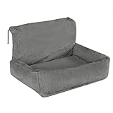 lionto Katzenheizungsliege mit kuscheligem Plüschbezug, warmes Katzenbett zum Einhängen mit Metallhaken für alle gängigen Heizungen, waschbare Katzenhängematte aus gemütlichem Material, dunkelgrau
