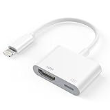 Lightning HDMI Adapter 【Apple MFi Zertifiziert】 iPhone iPad HDMI Adapter Lightning Digital AV Adapter HDMI Kabel Adapter Connector to TV/HDTV/Monitor für iPhone 14/13/SE/12/11/XS/XR/X/8/7/iPad/iPod