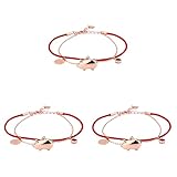 SOIMISS 3-Teiliges Armband Für Damen Damen-Armreifen Armbänder Rote Armreifen Für Damen Handgefertigte Charm-Armbänder Gewebtes Armband Handgefertigtes Seil-Armband Rotes