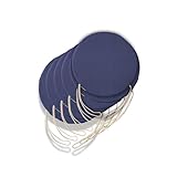 6 runde Sitzkissen für Küchenstuhl, abnehmbarer Bezug, Stuhlkissen mit Bändern, hergestellt in Italien, Dicke 3 cm, Dekoration für Zuhause (Blau, Durchmesser 35 cm)