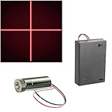 CTRICALVER 1 Stück 650nm 3-5V Rote Laser Kreuz Modul Diode w/Fahrer Kunststoff Objektiv+ 1pcs AA Batteriehalter