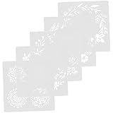 Gadpiparty 5 Stück Teiliges Wiederverwendbare Malvorlagen Schablonen für Wandmalerei und Diy Bastelprojekte Langlebige Pet Materialien für Scrapbooking und Dekoration