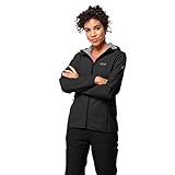 Jack Wolfskin Damen Northern Point Damen Atmungsaktiv Wasserabweisend Winddicht Outdoor Funktionsjacke Wanderjacke Softshelljacke, schwarz (black), S