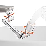 Spurtar Bad Wasserhahn Aufsatz Drehbarer Wasserhahn Verlängerung, 1440 Schwenkbarer Wassersparer für Wasserhähne Küche Sieb Wasserspareinsatz Verlängerungshahn für for M20 M22 M24 FM20 FM22 FM24