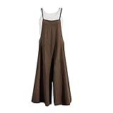 Latzhose Damen Sommer Leichte - Sommerhose Lang Latzhosen Leinen Jumpsuit Für Frauen Overall Einteiler Arbeitshose Mit Taschen Onesie Hose Jogginghose Hosen Hosenanzug Strampler Romper Oberteil Top