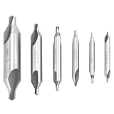QWORK® 6-tlg Zentrierbohrer 1.0/1.5/2.0/2.5/3.0/5.0 mm, 60 Grad Drehmaschine Kombiniert Zentrum Bohrer Senker für Metall, Legierung, Kupfer, Eisen, Holz