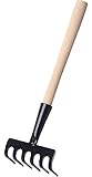 Garronda Kleine Handharke 6 Zähne für den Garten Kleine Harke aus Metall Blumenrechen Mini Harke GD-0003 (Gartenrechen: 6 Zinken, Kurz)