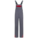 BWOLF ARES 100% Baumwolle Latzhose Herren Arbeitshose Schutz-Latzhose Arbeits-Latzhose (Grau, XL)