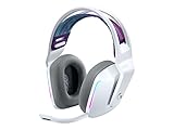 Logitech G733 LIGHTSPEED kabelloses Gaming-Headset mit Kopfbügel, LIGHTSYNC RGB, Blue VO!CE Mikrofontechnologie, PRO G Lautsprechern, Ultraleicht, 29-Stunden Akkulaufzeit, 20m Reichweite - Weiß
