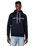 Tommy Hilfiger Herren Hoodie Core Tommy Logo mit Kapuze, Blau (Sky Captain), XL