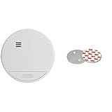 ABUS Rauchmelder RWM150 geeignet für Wohnräume und Kellerräume - 10 Jahre Batterie - weiß & UNITEC Magnethalterung für Rauchmelder, Feuermelder, Rauchwarnmelder, rund, 70 mm Durchmesser