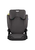 Graco Junior Maxi™ i-Size R129 Kindersitz, ca. 3,5 bis 12 Jahre (100 bis 150 cm), Kindersitzerhöhung, Kopfstütze höhenverstellbar, leicht, mit Getränkehalter, grau, Iron