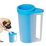 COMFPET pfotenreiniger für hunde mit silikonbürste, ragbarer Pfotenreiniger mit abnehmbarer Silikonbürste, großzügiges Fassungsvermögen, geeignet für Hunde- und Katzenpfoten (L)