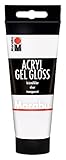 Marabu 12030050101 - Acryl-Gel kristallklar, 100 ml Tube, cremiges, farbloses Gel auf Wasserbasis für reine reliefartige Strukturen, trocknet transparent, glänzend, für Mixed Media