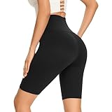 Gayhay Radlerhose Damen Knielang High Waist Kurze Sporthose Radler Yoga Shorts Leggings Sommer Blickdicht Schwarze,L-XL