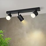 Glitzerlife Deckenleuchte 3 Flammig Deckenlampe Schwarz - Deckenstrahler GU10 Modern Deckenspot Küchelampe Schwenkbar 350° MAX.25W lampe für Wohnzimmer Schlafzimmer Küche Flur (ohne Leuchtmittel)
