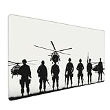 Großes Gaming-Mauspad, schwarzer Soldat Squad Druck, Schreibtisch-Tastatur-Pad, rutschfeste Schreibtischunterlage für Desktop-Tastatur und Maus, Mauspad für Büro, Heimzubehör, 40,6 x 80,9 cm