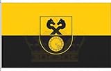 KÖNIGSBANNER Zertifizierte Flagge Fahne Stelle - WL 30 x 45cm - Autoflagge doppelt gesäumt mit premium Halterung aus deutscher Flaggen-Manufaktur