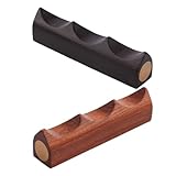 TOKIDNY 2 Stück Pack Kalligrafie Pinselhalter aus Schwarzem und Rotem Edelholz mit Kupferintarsien Stabile Stiftablage für Kalligrafiepinsel und Zeichenstifte Multifunktional für Büro und
