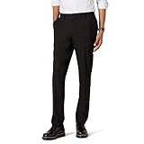 Amazon Essentials Herren Knitterarme Stretch-Anzughose, Schmale Passform, Schwarz, 30W / 32L