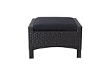 Tarrington House Polsterschemel Ottoman, Aluminium/PE Rattan, 71 x 61 x 42 cm, grau