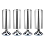 Uonlytech 4 Stück Verstellbare Runde Möbelfüße aus Aluminiumlegierung Stabile Schrankbeine zum Schutz des Bodens für Badezimmer und Couchtische Selbstgemacht Geeignet
